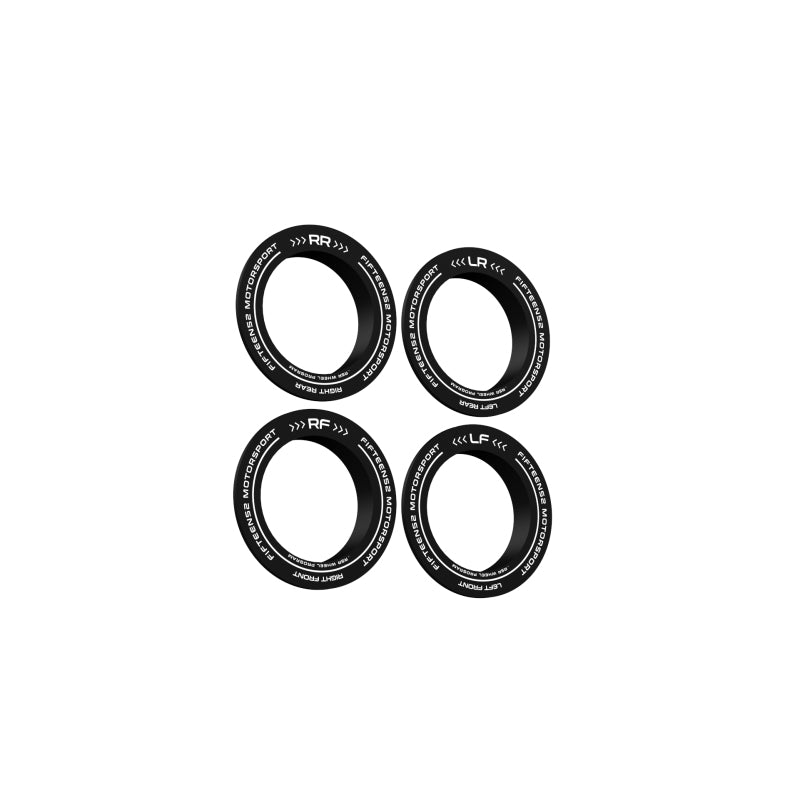 fifteen52 Holeshot RSR Center Ring - Corner Designation Set of Four - Black - 52-RSRRING-BLACK-CD-SET