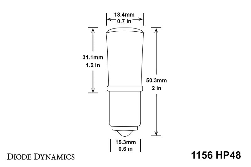 Diode Dynamics 1156 LED Bulb HP48 LED - Amber (Pair) - DD0004P