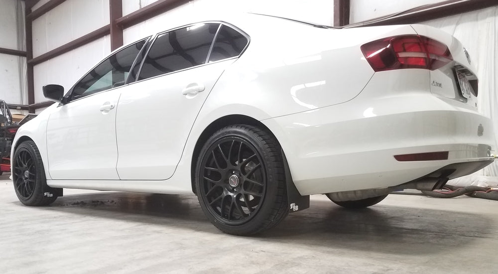 Rokblokz Original length in Black w/White logo Installed on 2015 Jetta