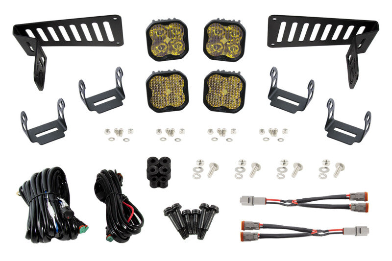 Diode Dynamics 18-21 Jeep JL Wrangler/Gladiator SS3 Cowl LED Bracket Kit - Yellow Pro - DD6556