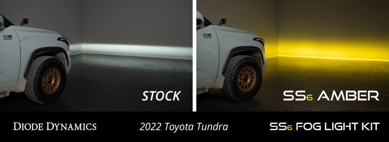 Diode Dynamics 2022 Toyota Tundra SS6 LED Fog Light Kit - White Wide - DD7418