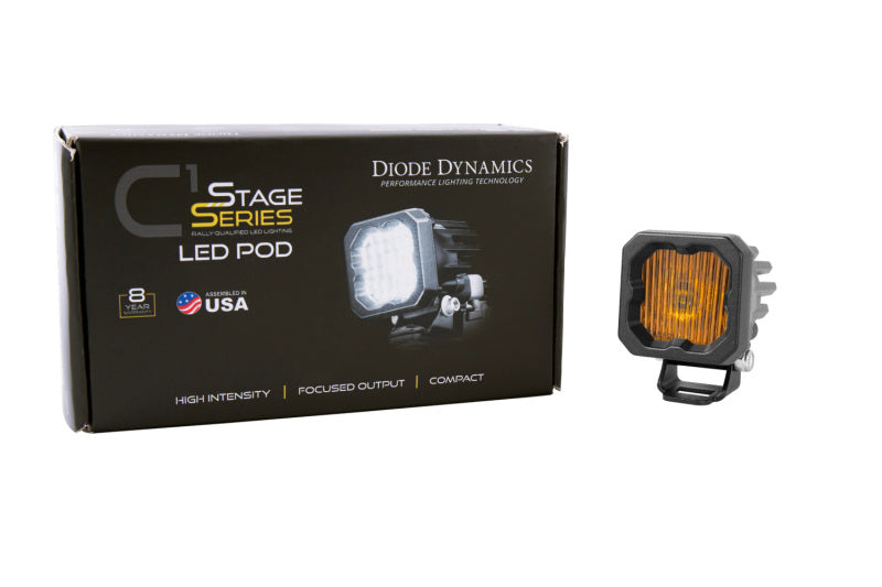 Diode Dynamics Stage Series C1 LED Pod - Yellow SAE Fog Standard ABL Each - DD6848S