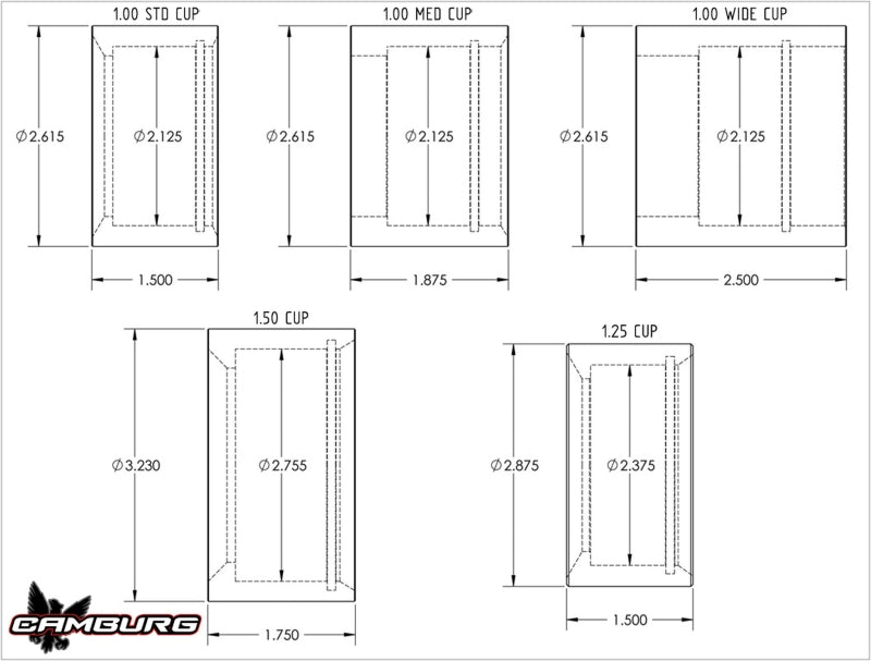 Camburg 1in. Wide 4130 Uniball Cup (2.50in. width)