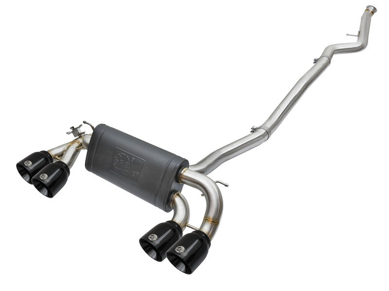 aFe 16-18 BMW M2 L6-3.0L MACH Force-Xp 3in to 2.5in 304 SS Cat-Back Exhaust System-Quad Black Tips