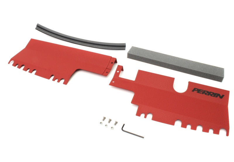 Perrin 15-21 WRX/STI Radiator Shroud (Without OEM Intake Scoop) - Red - PSP-ENG-512-2RD