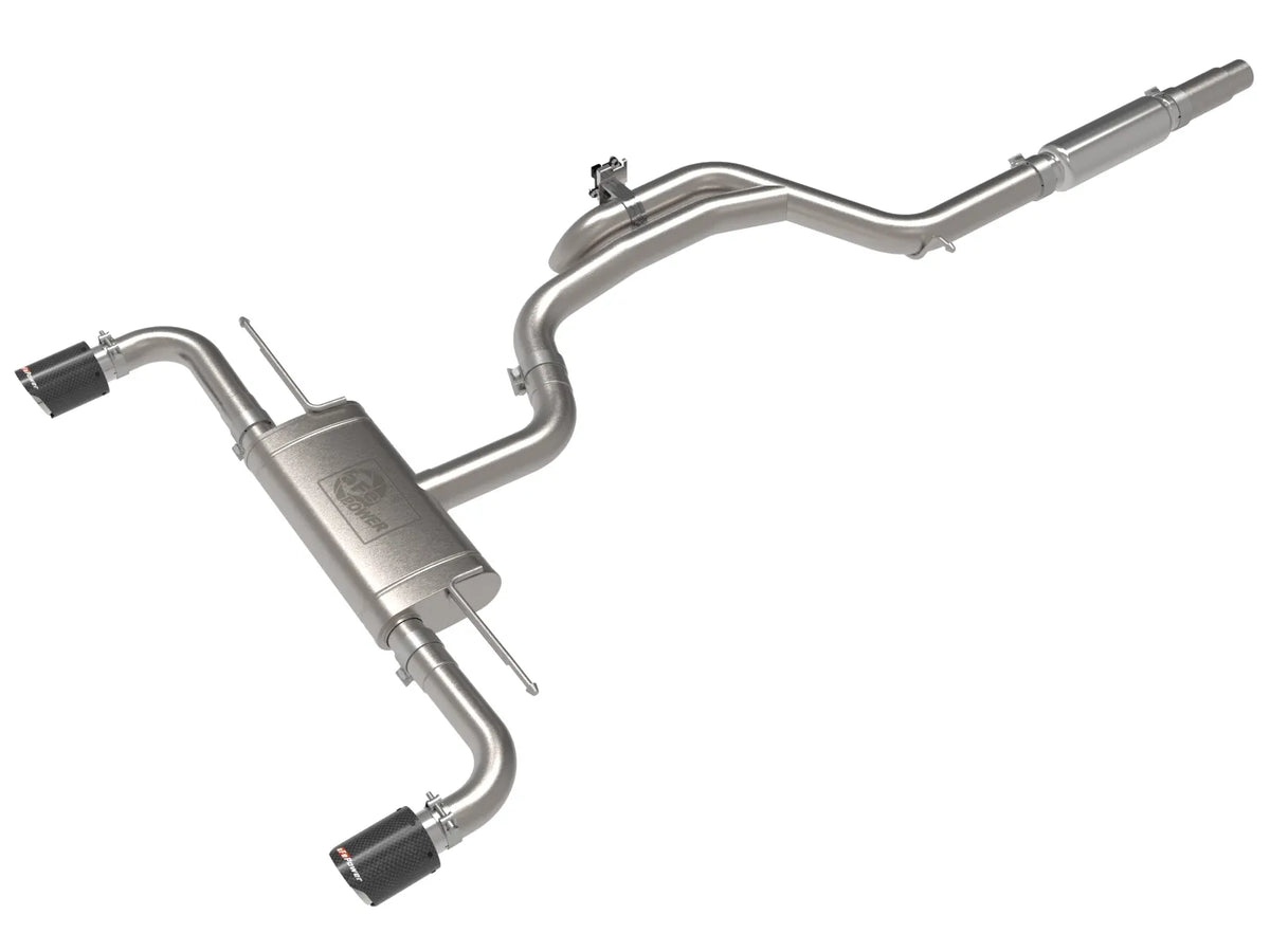 aFe Gemini XV 3in to 2 1/2in 304 SS Cat-Back Exhaust 22-23 Volkswagen GTI (MK8) 2.0L w/ Carbon Tips