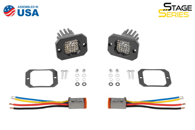 Diode Dynamics Stage Series C1R - White Flood Flush Mount LED Pod (Pair) - DD7427P