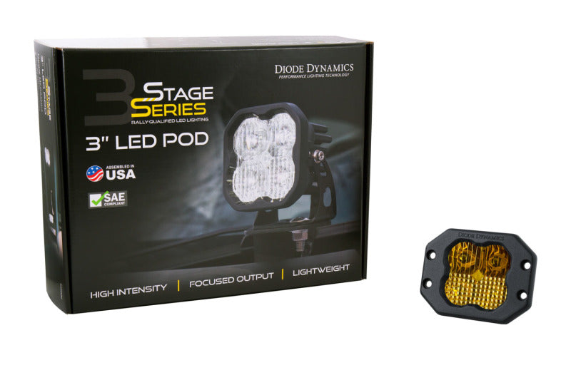 Diode Dynamics SS3 Pro ABL - Yellow Flood Flush (Single) - DD6941S