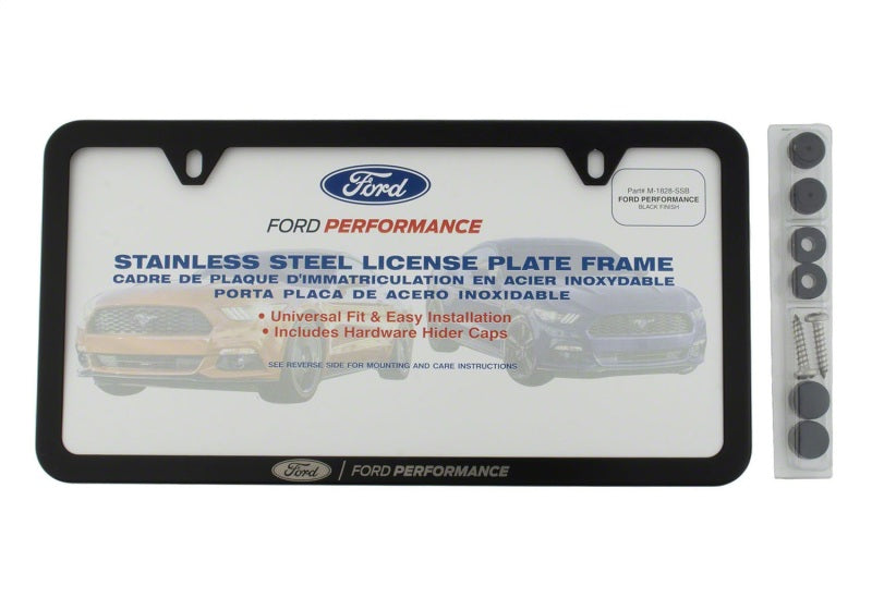 Ford Racing Ford Performance Slim License Plate Frame - Black Stainless Steel - M-1828-SSB