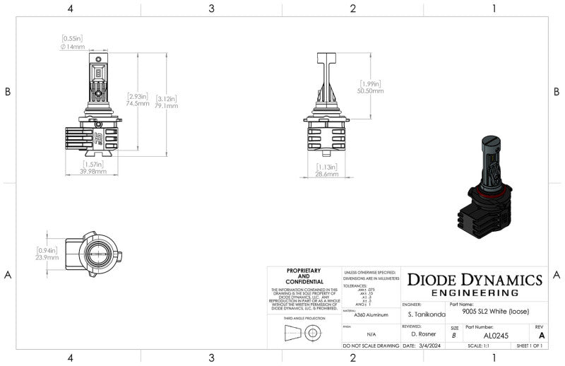 Diode Dynamics 9005/9011/H10 White SL2 LED Bulb (one) - DD0463S