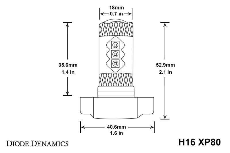 Diode Dynamics 5202/PSX24W XP80 LED - Cool - White (Pair) - DD0173P