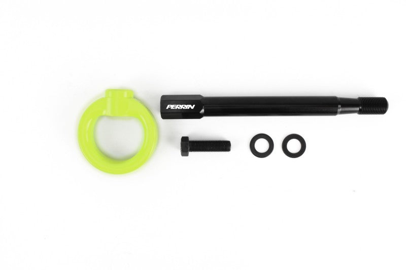 Perrin 08-14 Subaru WRX/STI Tow Hook Kit (Front) - Neon Yellow - PSP-BDY-231NY