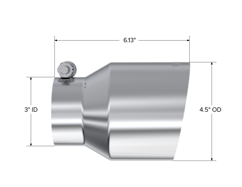 MBRP Universal Stainless Steel Dual Wall Tip 4.5in OD/3in Inlet/6.13in L - T5180