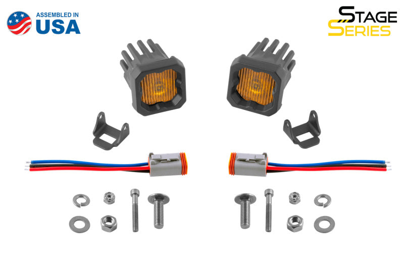 Diode Dynamics Stage Series C1 LED Pod - Yellow SAE Fog Standard ABL (Pair) - DD6848P