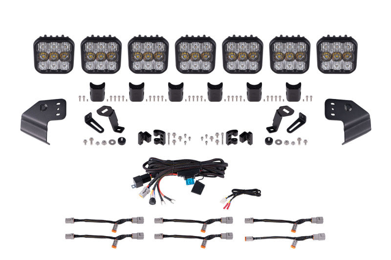 Diode Dynamics Bronco SS5 Pro CrossLink Windshield - White Combo Lightbar Kit - DD7264