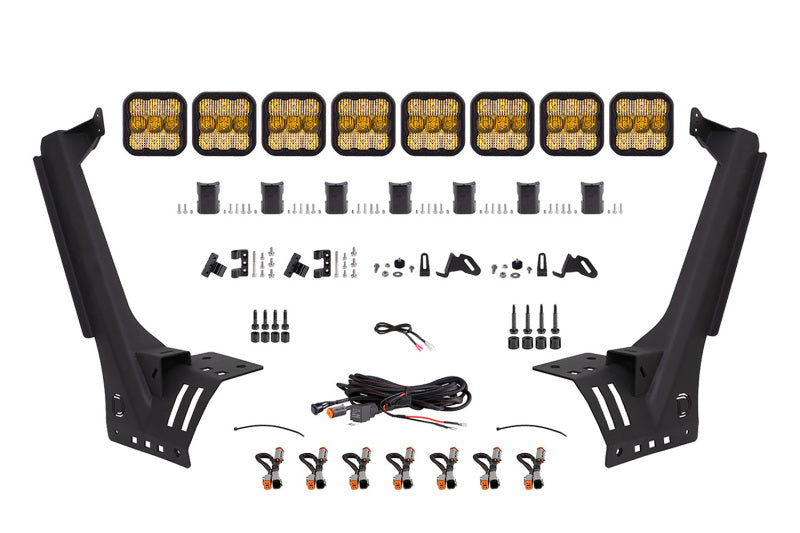 Diode Dynamics Jeep JL SS5 Sport CrossLink Windshield - Yellow Combo Lightbar Kit - DD6822