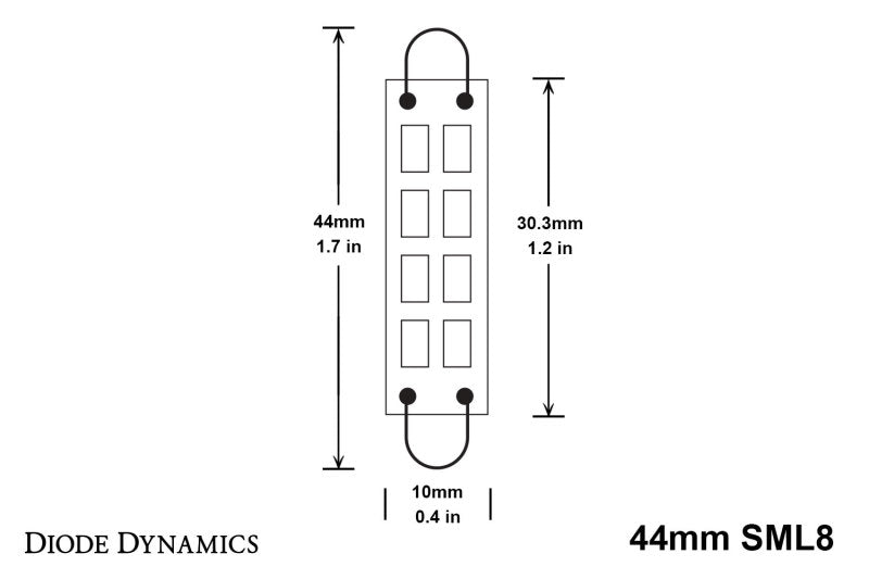 Diode Dynamics 44mm SML8 LED Bulb - Amber (Pair) - DD0099P