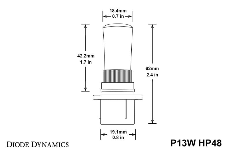 Diode Dynamics P13W HP48 LED - Cool - White (Pair) - DD0188P