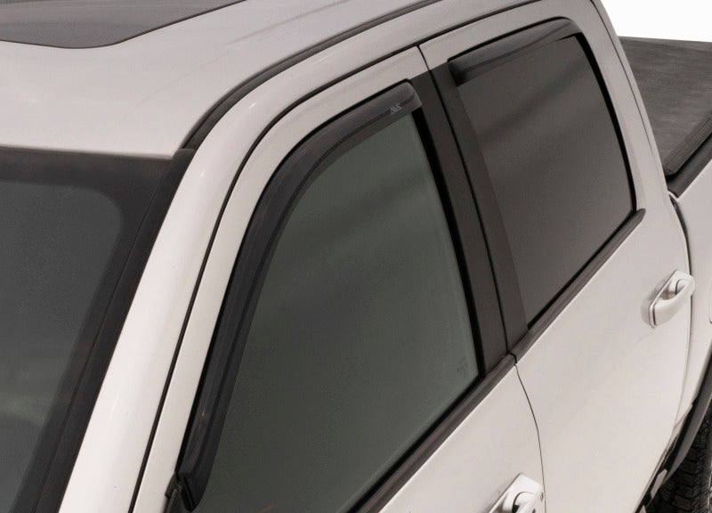 AVS 09-18 Dodge RAM 1500 Quad Cab Ventvisor In-Channel Front &amp; Rear Window Deflectors 4pc - Smoke