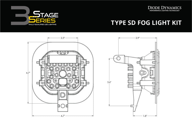 Diode Dynamics SS3 Max Type SD Kit ABL - Yellow SAE Fog - DD7098