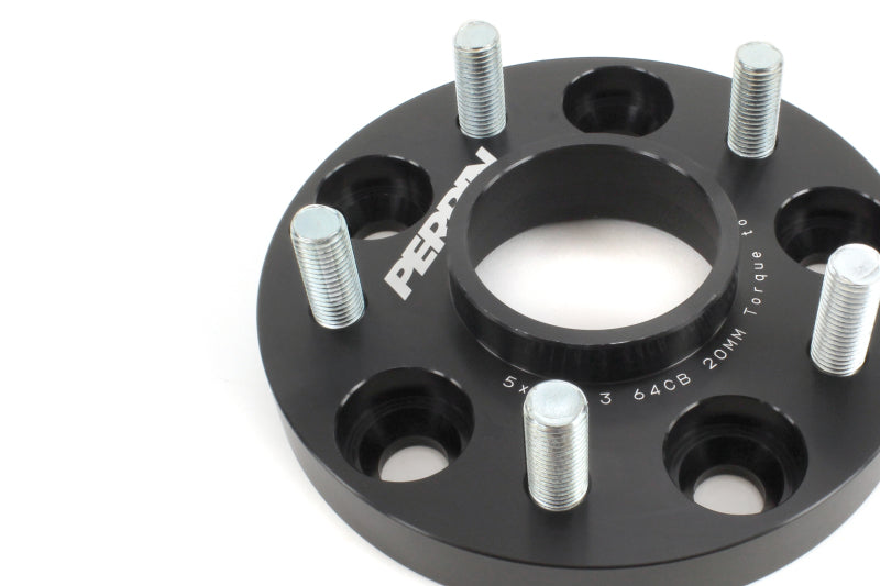 Perrin 17-18 Honda Civic Si 64.1mm Hub 5x114.3 20mm Wheel Spacers (One Pair) - PHP-WHL-020BK