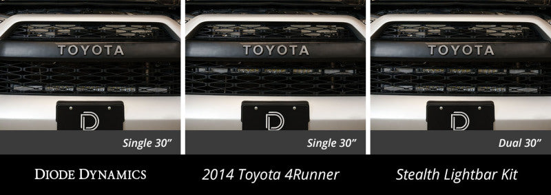 Diode Dynamics 14-19 Toyota 4Runner SS30 (Single) Stealth Lightbar Kit - White Driving - DD6762