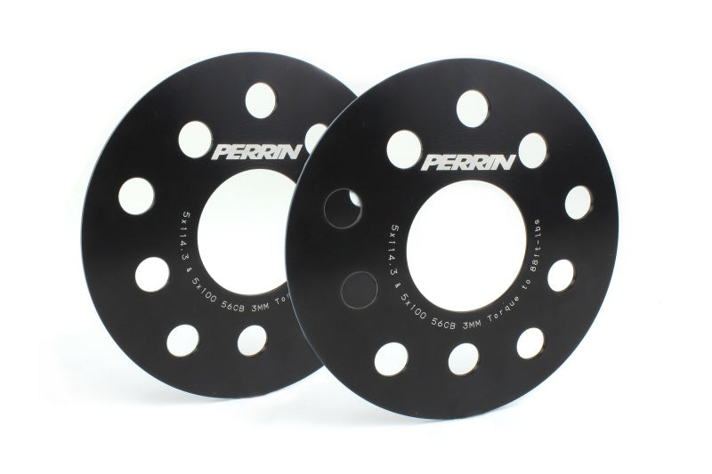 Perrin Subaru 5x114.3/5x100 3mm Slip-On Wheel Spacers - w/ 56mm Hubs (No Studs) - PSP-WHL-103BK