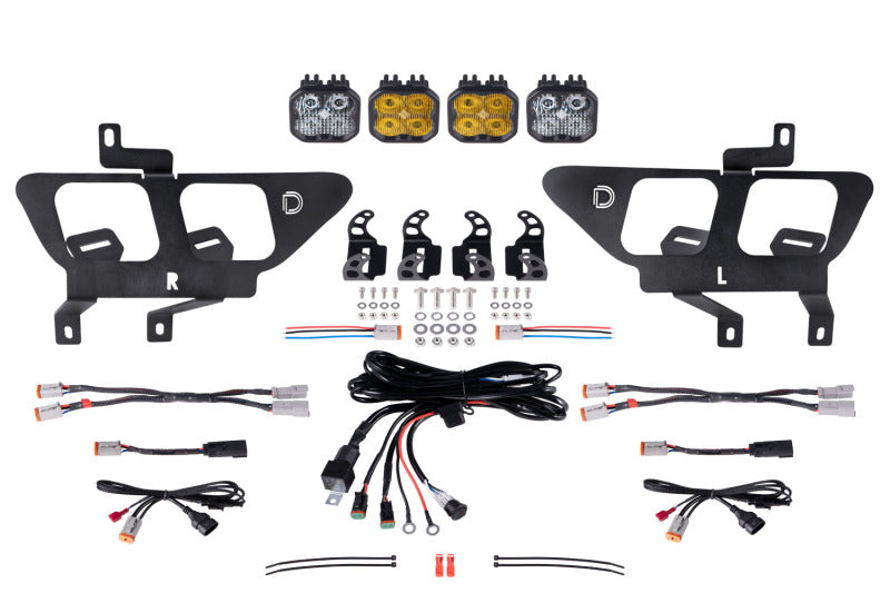 Diode Dynamics 21-22 Ford F-150 SS3 LED Fog Pocket Kit - Yellow Sport - DD7311