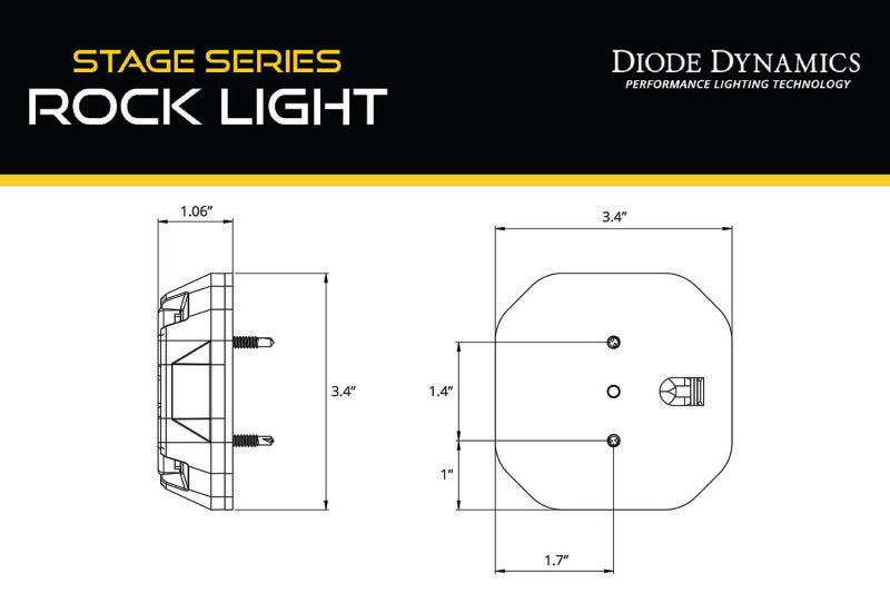 Diode Dynamics Stage Series Rock Light Surface Mount Adapter Kit (one) - DD7462