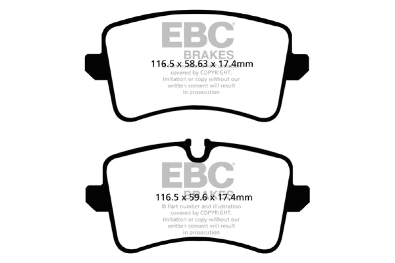 Clearance - EBC 11 Audi A6 2.0 Turbo Yellowstuff Rear Brake Pads DP42082R