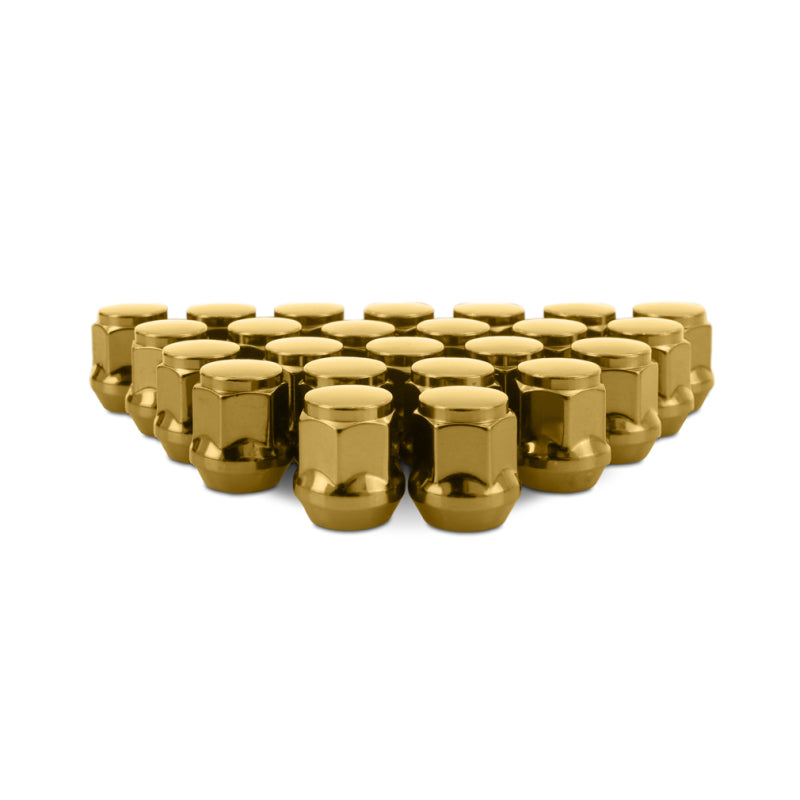 Mishimoto Steel Acorn Lug Nuts M12 x 1.5 - 24pc Set - Gold - MMLG-AC1215-24GD