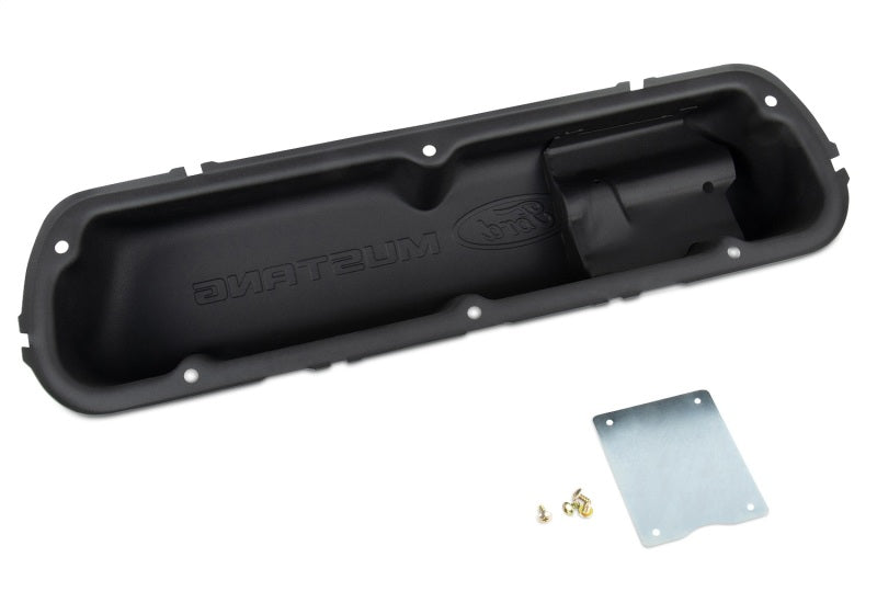 Ford Mustang Logo Black Crinkle Valve Cover - 302-101