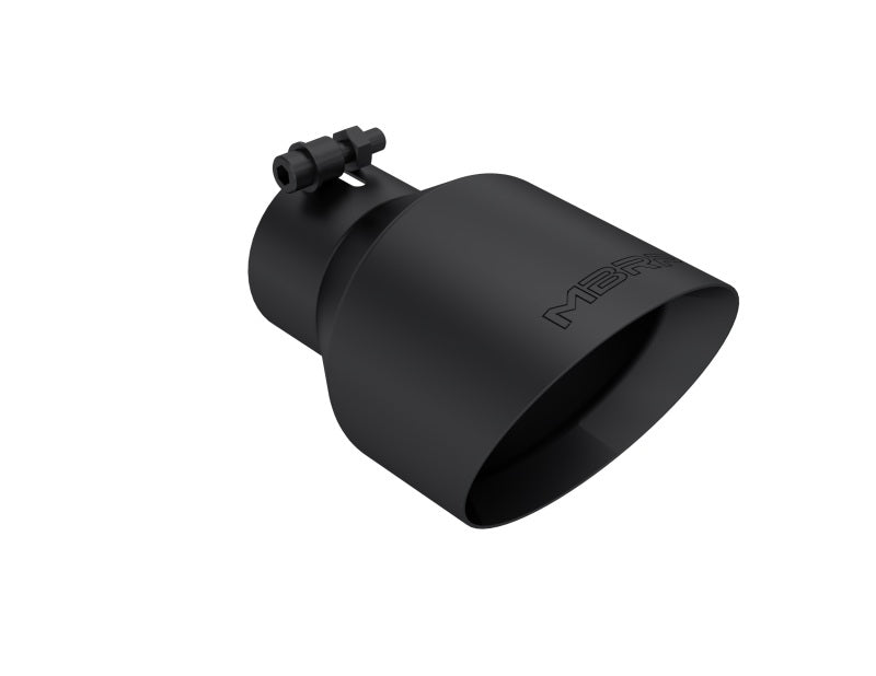 MBRP Universal 3in Hex Tip 5in Inlet 8in Length Dual Wall Exhaust Tip - Black Coated - T5187BLK