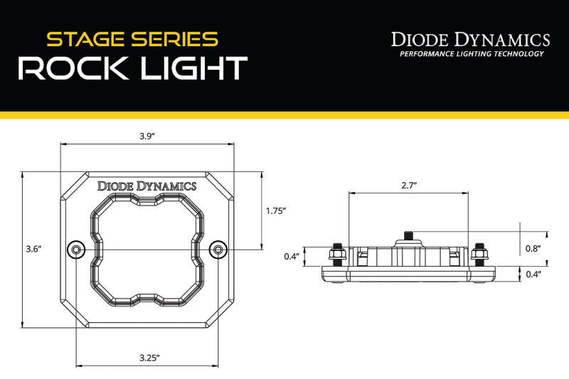 Diode Dynamics Stage Series Rock Light Flush Mount Adapter Kit (one) - DD7463