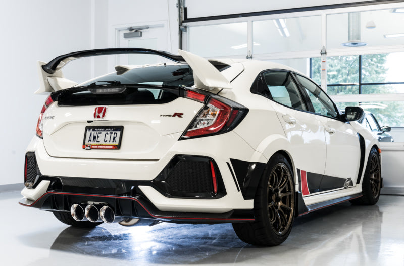 AWE Tuning 2017+ Honda Civic Type R Touring Edition Exhaust w/Front Pipe &amp; Triple Chrome Silver Tips