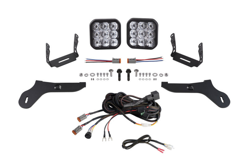 Diode Dynamics 17-20 Ford Raptor SS5 Bumper LED Pod Light Kit Sport - White Driving - DD7346