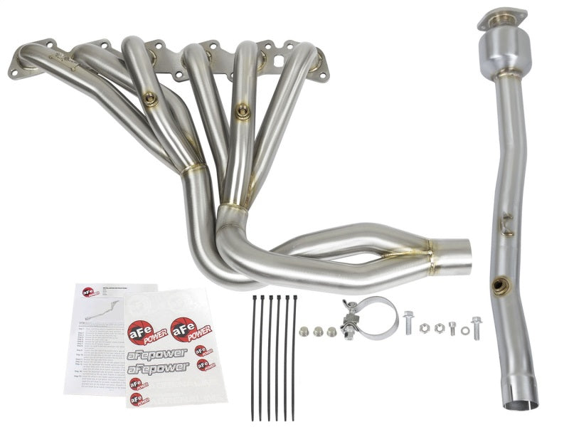 aFe Power Twisted Steel Long Tube Header &amp; Connection Pipes (Street Series) 01-16 Nissan Patrol