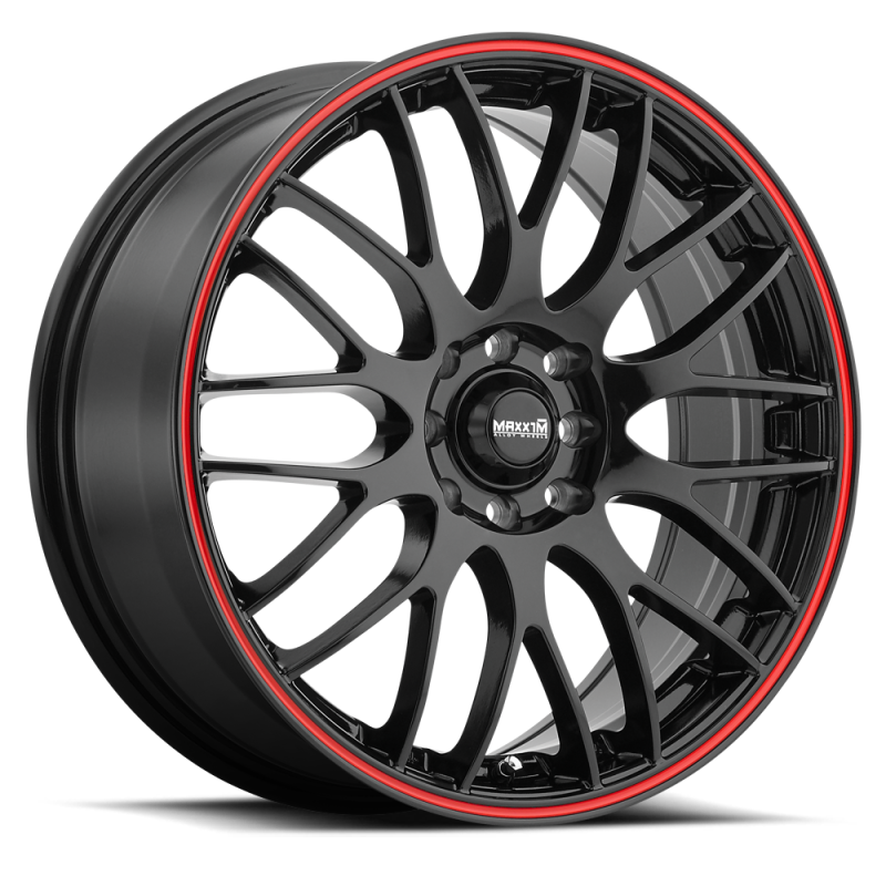 Maxxim Maze 18x7.5 10x100/114.3 ET45 Black/Red Stripe