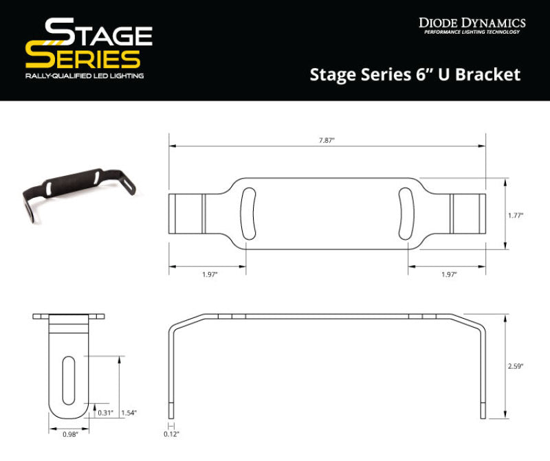 Diode Dynamics Stage Series 6 In U Bracket (Pair) - DD6001P