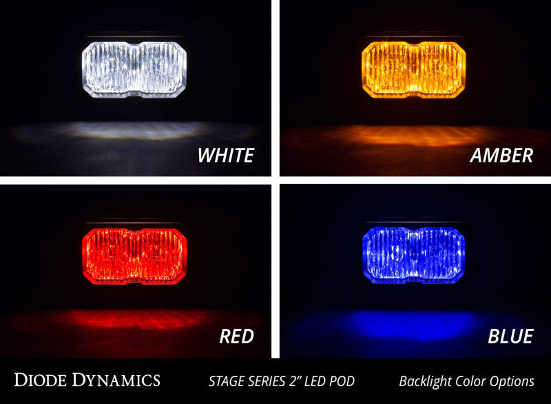 Diode Dynamics Stage Series 2in LED Pod Pro - White Combo Flush RBL (Pair) - DD6733P