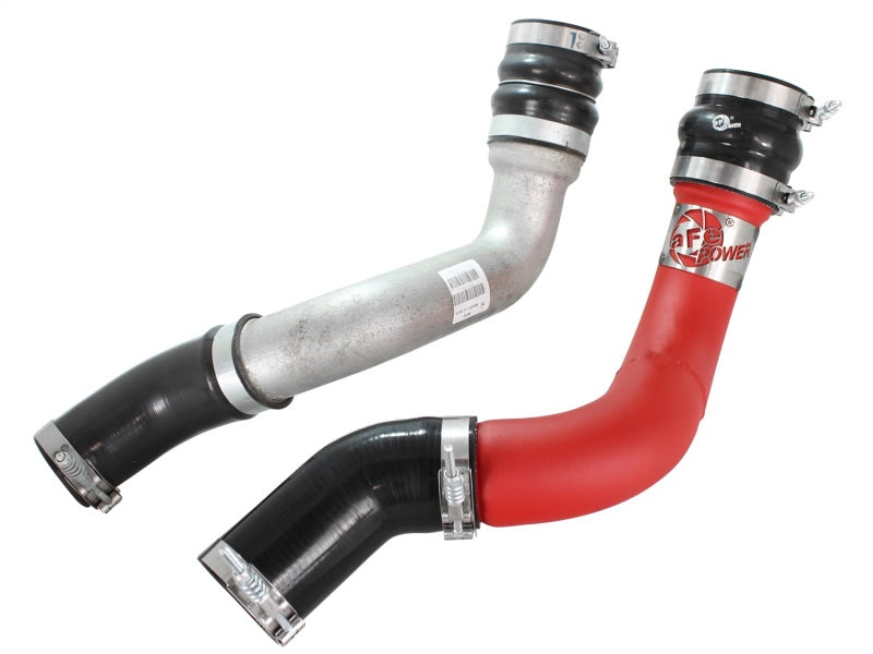 aFe BladeRunner 3in Red Intercooler Tubes Hot &amp; Cold Side Kit for 13-14 Dodge RAM Diesel 6.7L (td)