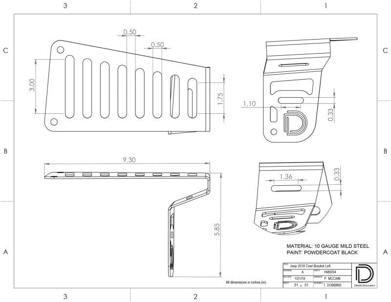 Diode Dynamics 18-21 Jeep JL Wrangler/Gladiator SS3 Cowl LED Bracket Kit - White Sport - DD6553