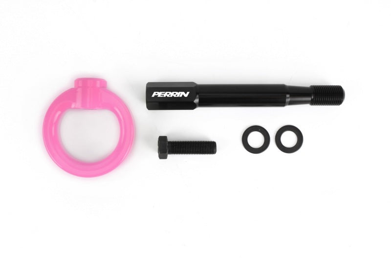 Perrin 14-19 Subaru Forester/Ascent Tow Hook Kit (Rear) - Hyper Pink - PSP-BDY-253HP