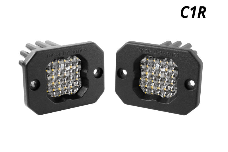 Diode Dynamics Stage Series C1R - White Flood Flush Mount LED Pod (Pair) - DD7427P