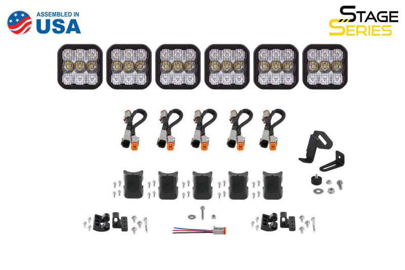 Diode Dynamics SS5 Sport Universal CrossLink 6-Pod Lightbar - Yellow Combo - DD6799