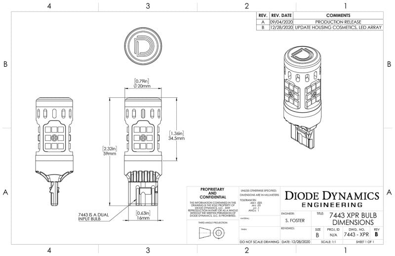 Diode Dynamics 7443 XPR LED Bulb - Cool - White (Single) - DD0386S