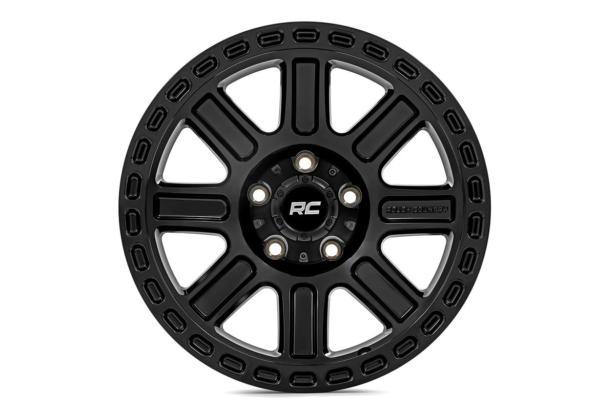 Rough Country 84 Series Wheel | Gloss Black | 17x8.5 | 5x4.5 | +0mm