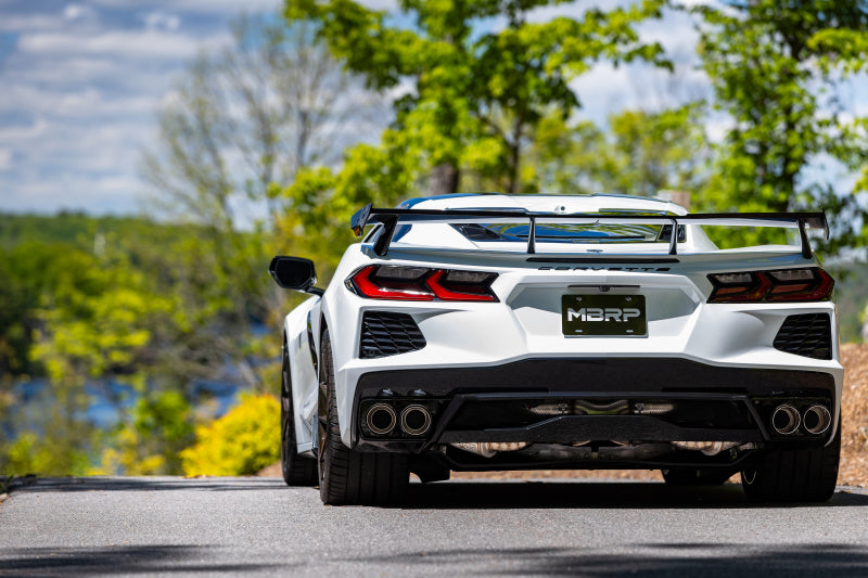 MBRP 20-24 Chevrolet Corvette C8 3in Active Cat Back Quad Split Rear Exit Exhaust w/ AFM Sims - S70413CF