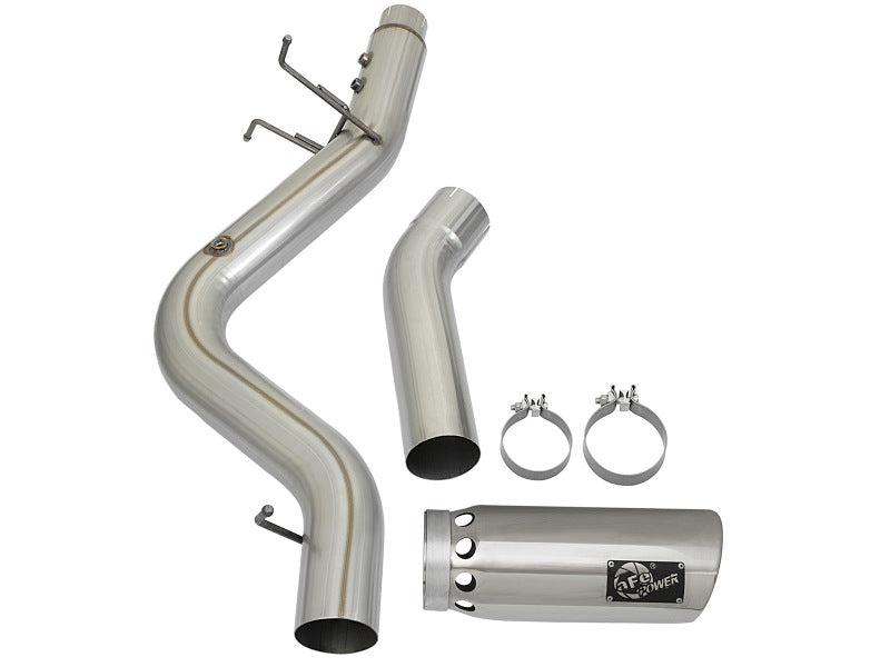 aFe ATLAS 5in DPF-Back Aluminized Steel Exhaust System w/Polished Tips 2017 GM Duramax 6.6L (td) L5P