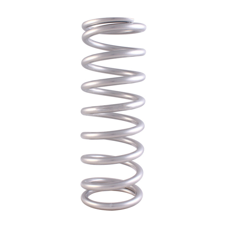 QA1 3-4/5in ID Tapered High Travel Pigtail Spring - 9in Length x 450lbs/in - Silver Powder Coated